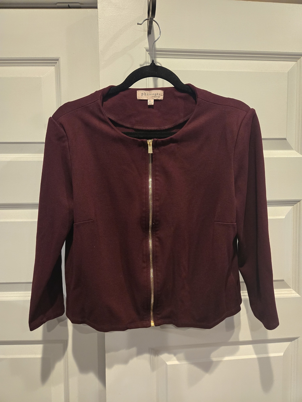 Philosophy Burgundy Zip-Front Women's Jacket